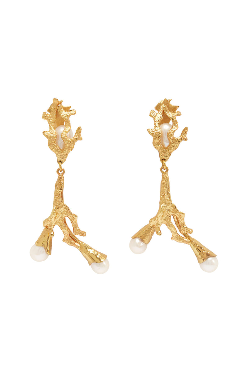 Statement Coral Peal Earring