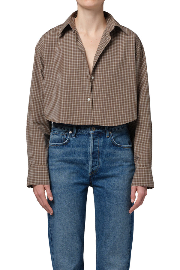 Ana Cropped Shirt- Heritage Plaid