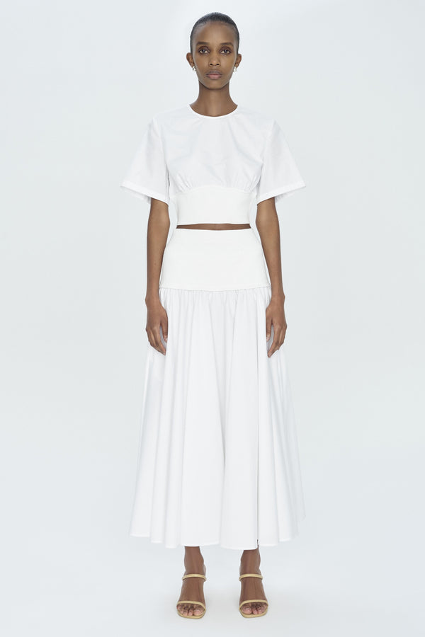 Stella Pleat Skirt- White