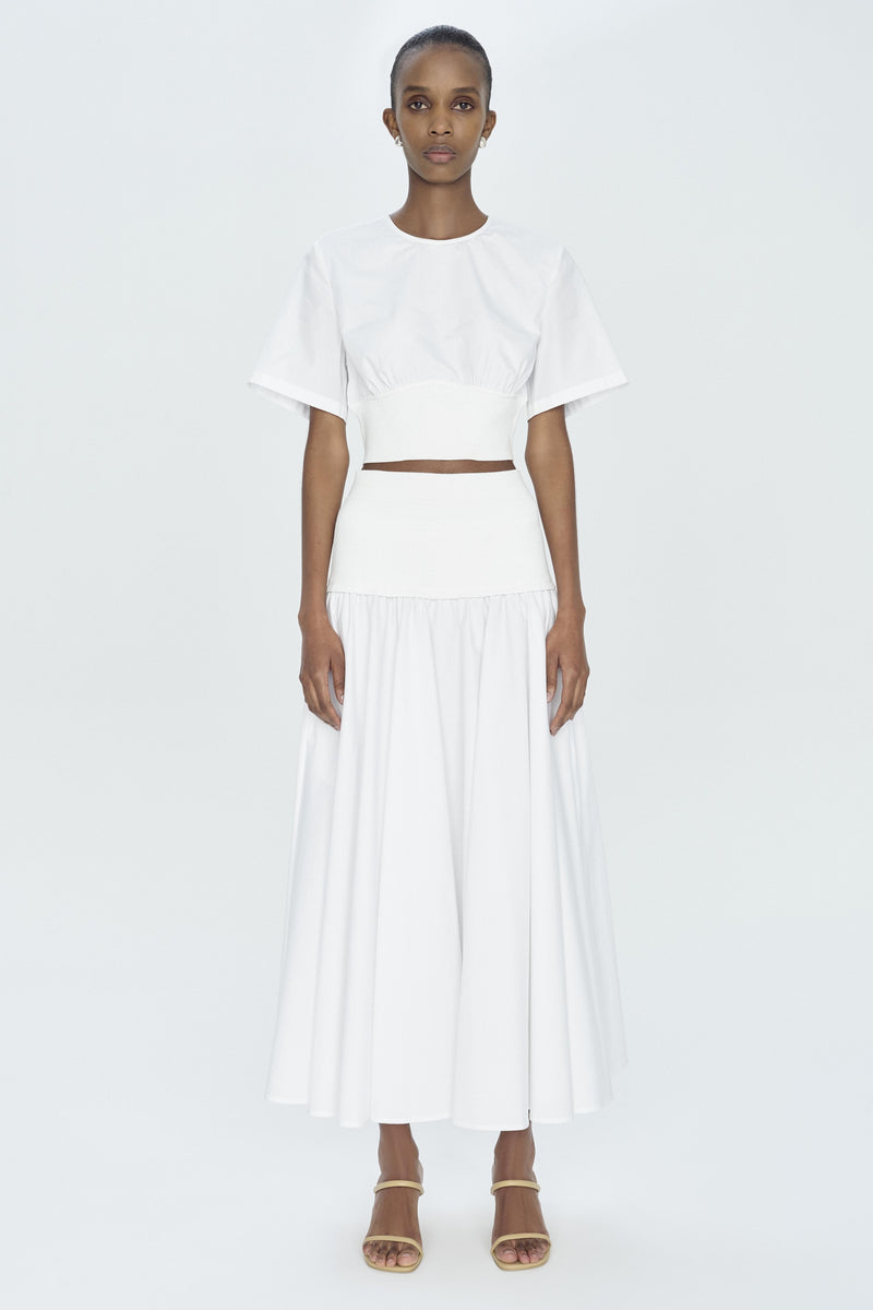 Stella Pleat Skirt- White