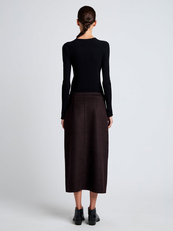 Adrian Brushed Wool Skirt - Hickory