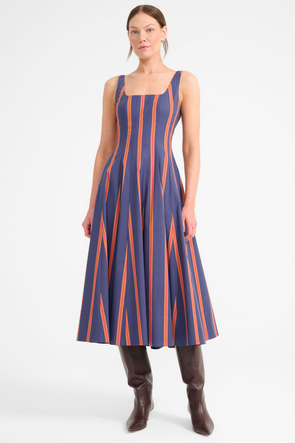 Wells Dress - Railroad Stripe