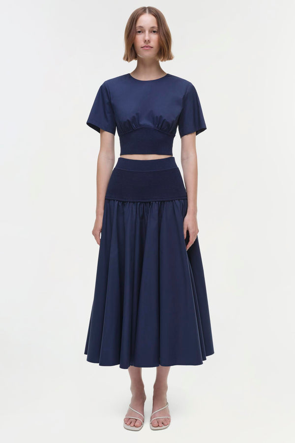 Stella Pleat Skirt- Midnight