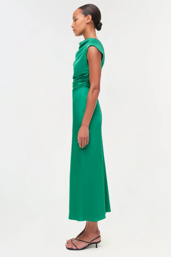Burke Draped Midi Dress - Kelly