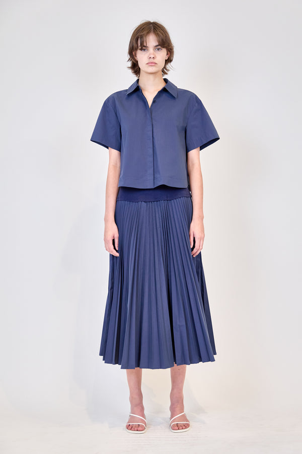 Bernie Pleated Shirt- Midnight