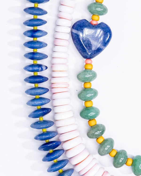 Navy Jade Heart - Green Glass