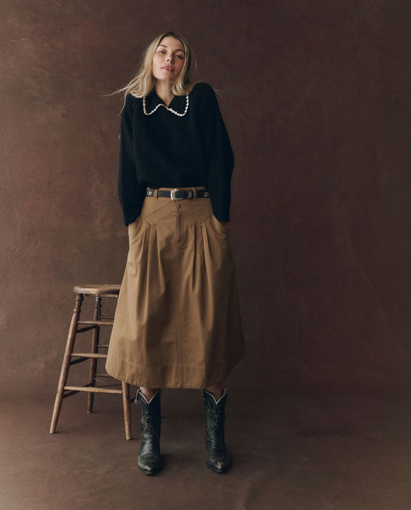 The Crochet Collar Pullover - Blk