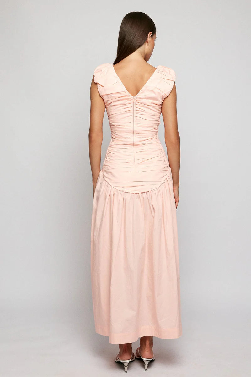 Ruched Low Hem Midi- Primrose