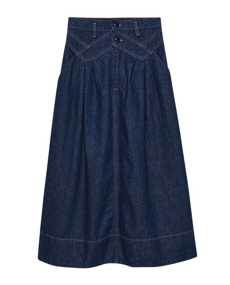The Field Skirt - Midnight Rinse
