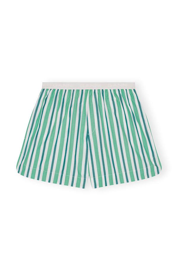 Stripe Cotton Shorts - Creme de Menthe