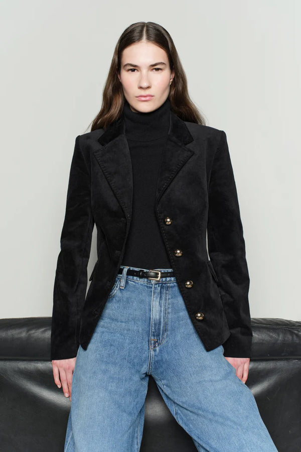 Trueman Velvet Jacket - Black