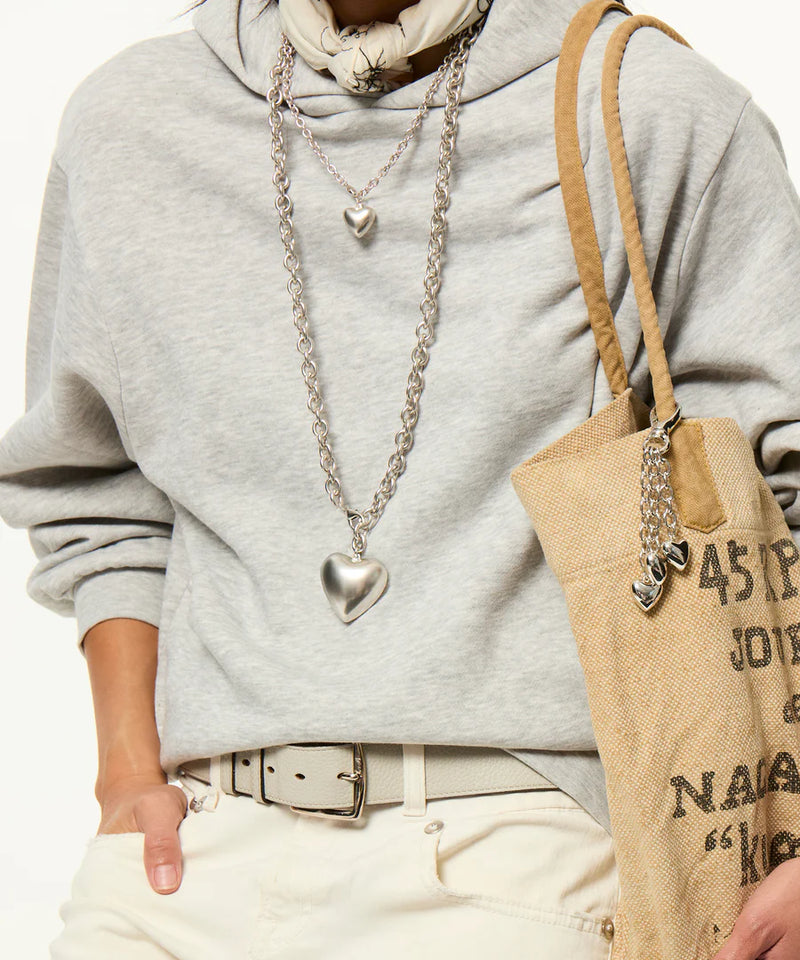 The Silver Puffy Heart Necklace