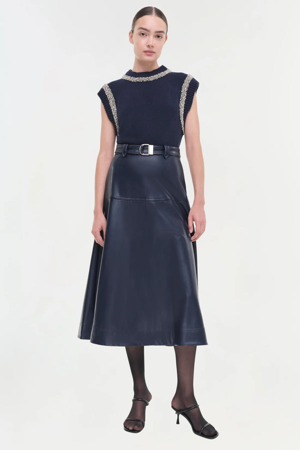 Matson Belted Skirt - Midnight