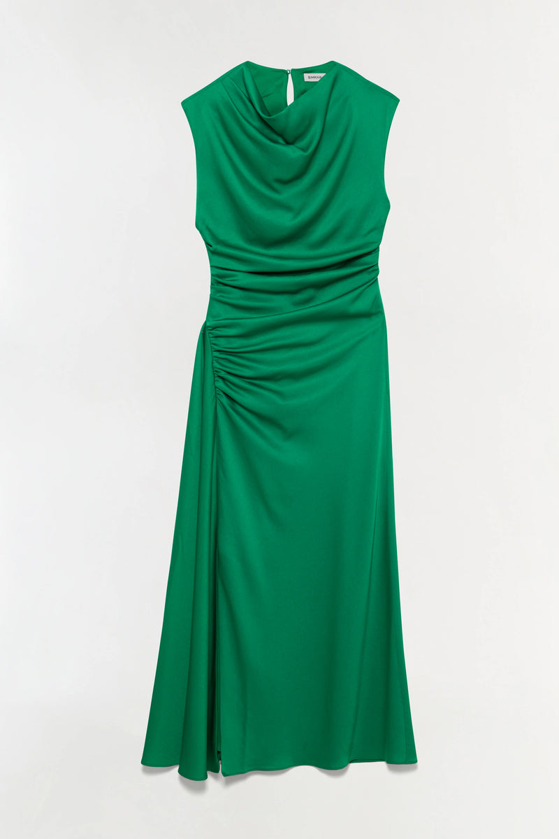 Burke Draped Midi Dress - Kelly