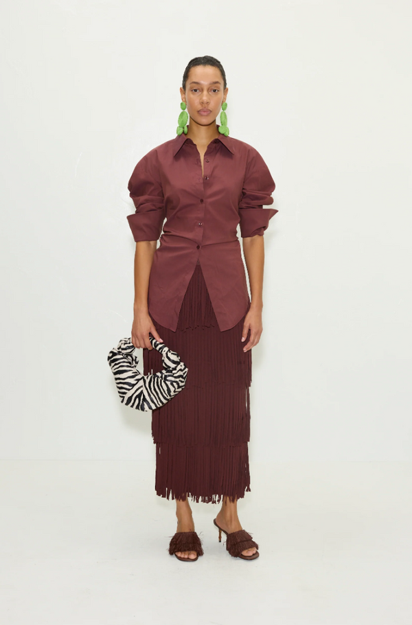 Lochlin Poplin Top - Choco Brown