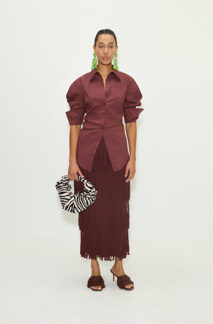 Lochlin Poplin Top - Choco Brown