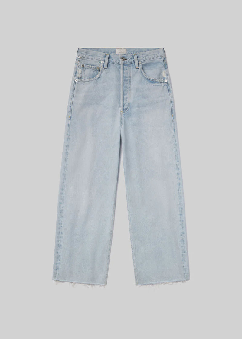 Ayla Raw Hem Crop- Sailor