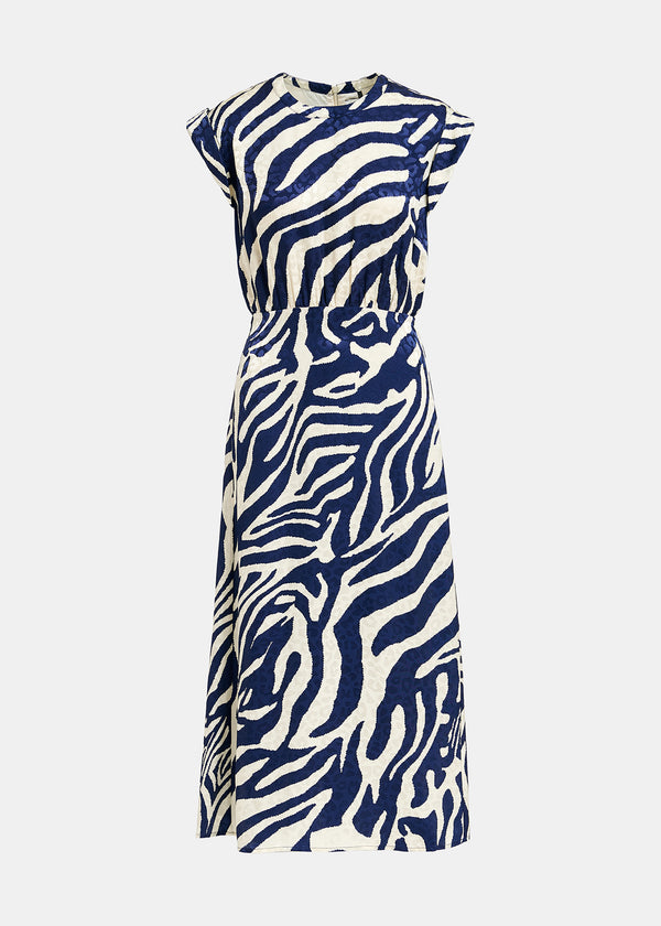 Fayola Dress- Navy Zebra