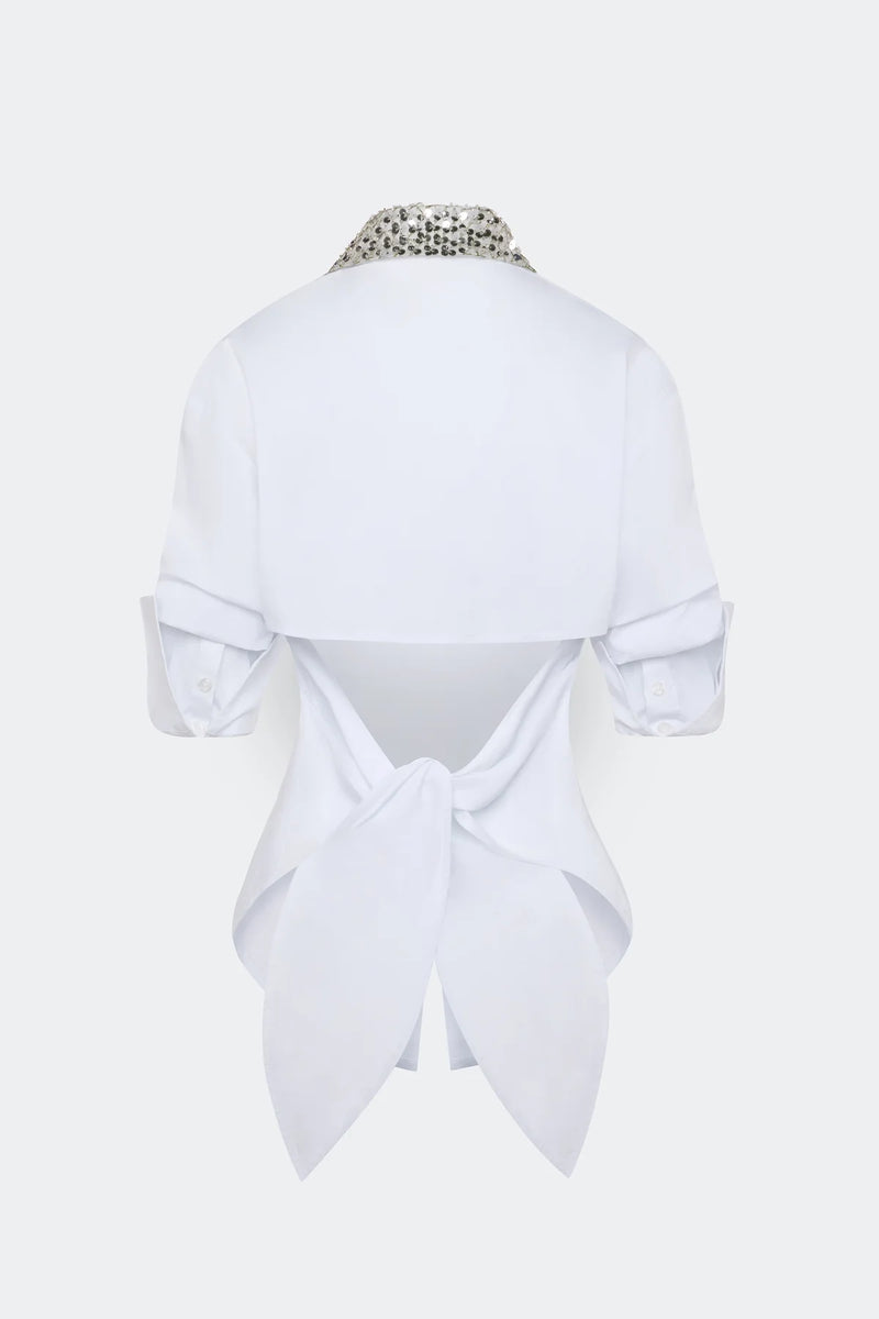 Loch Embellished Blouse - White