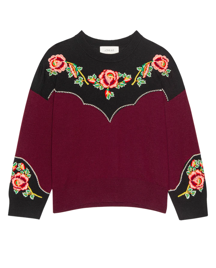 The Heirloom Rose Pullover  - Wine