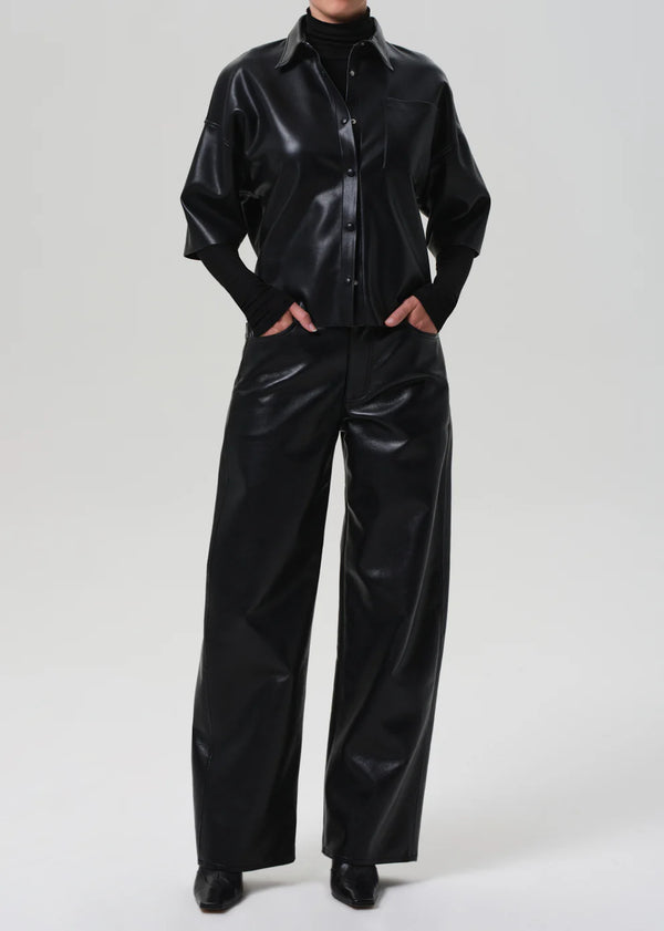 Ayla Baggy Recycled Leather - Black