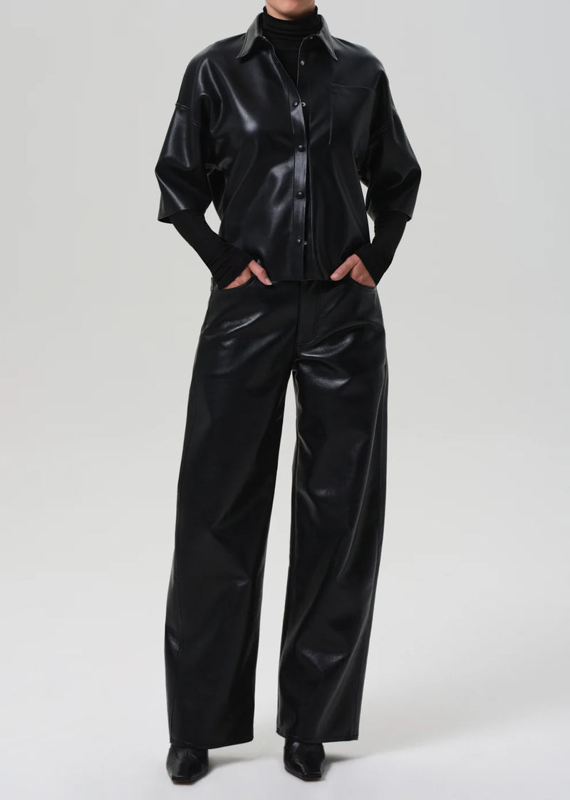 Ayla Baggy Recycled Leather - Black