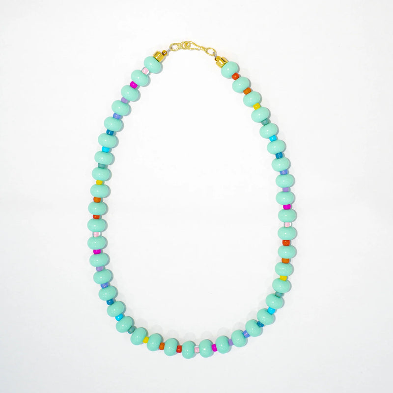 Mint and Rainbow Spacers Necklace