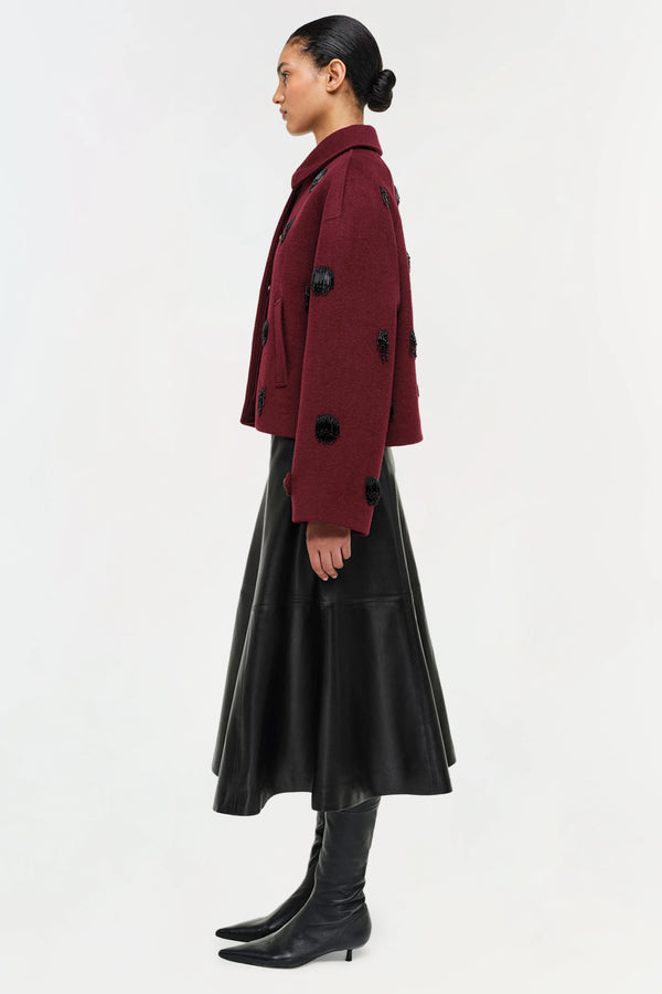 Katya Embellished Jacket- Oxblood