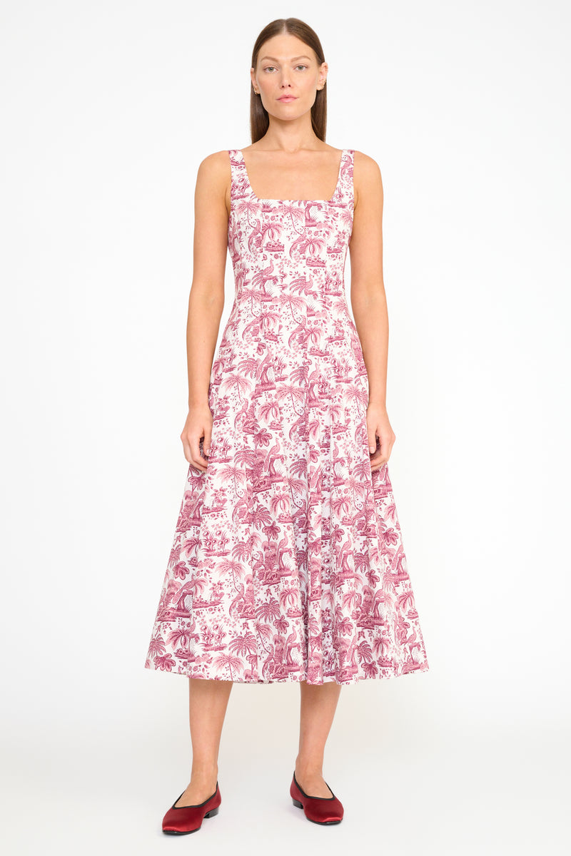 Wells Dress- Bordeaux Toile