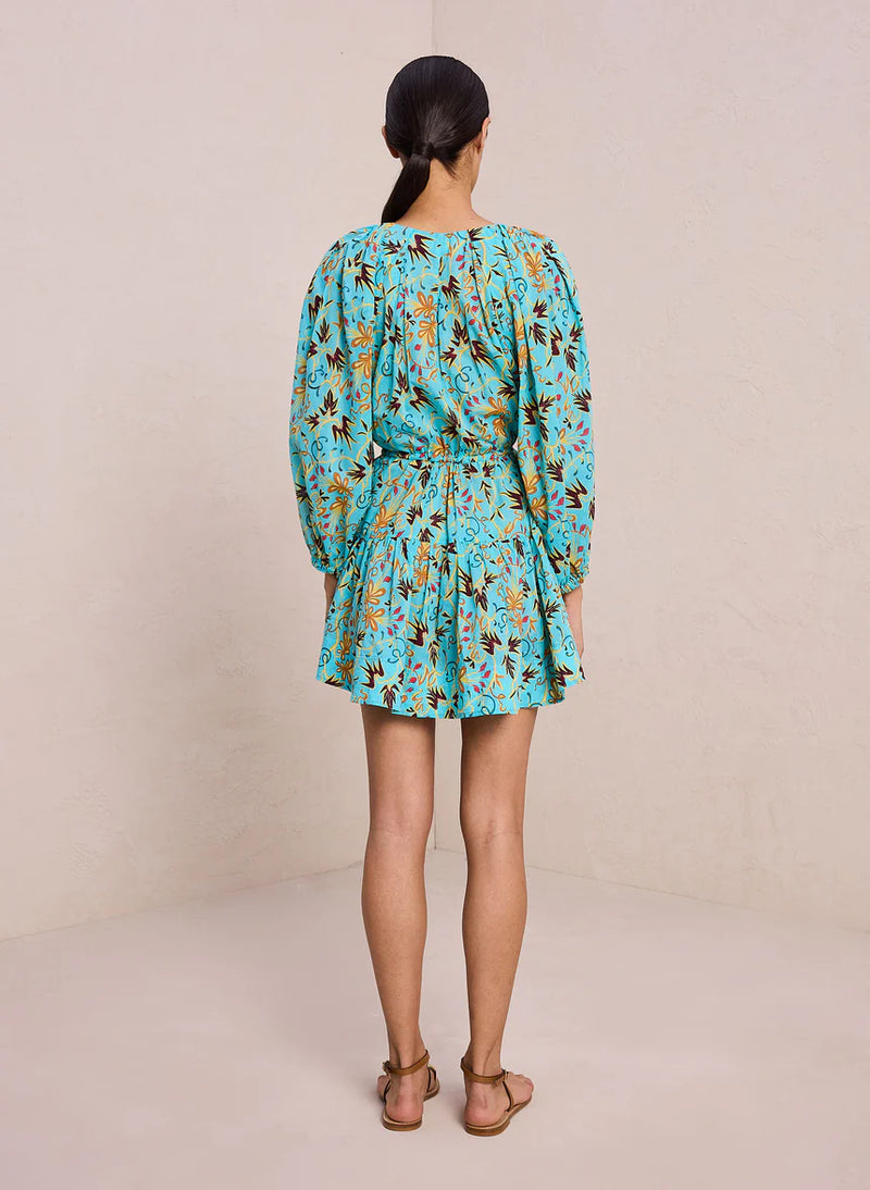 Sally Cotton Mini Dress - Grotto