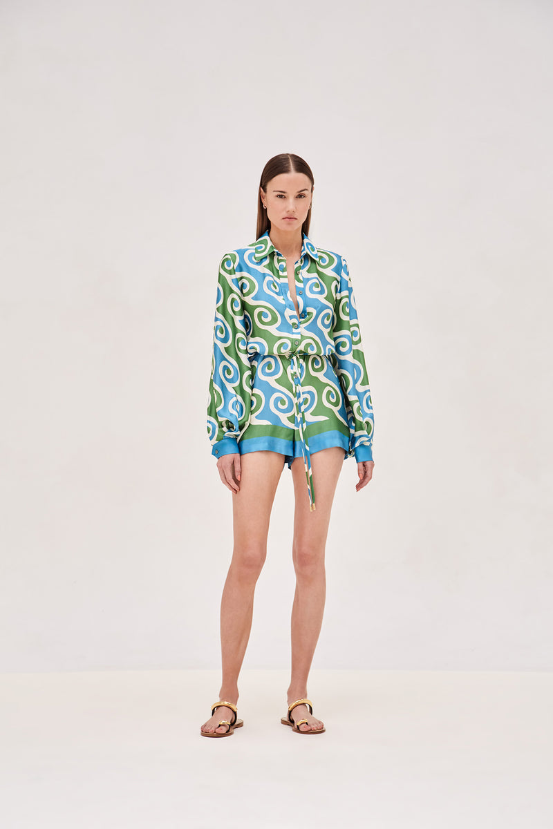 Qu Romper- Swirl Print