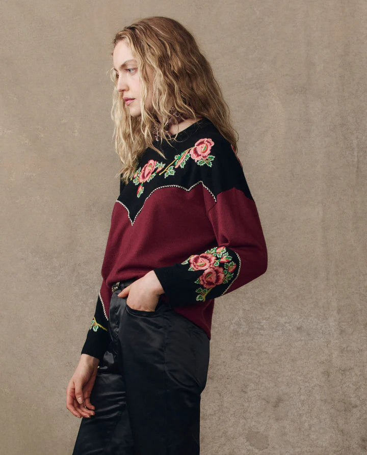 The Heirloom Rose Pullover  - Wine