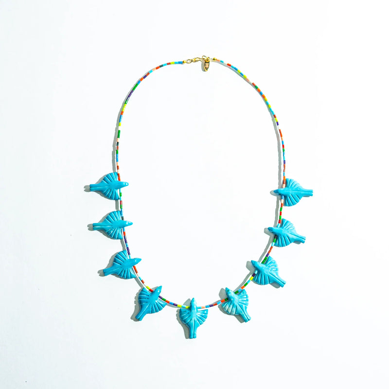 Turquoise Multi Bird Necklace