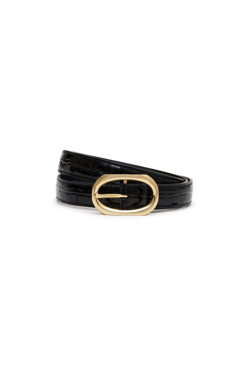 Mara Belt- Black Embossed