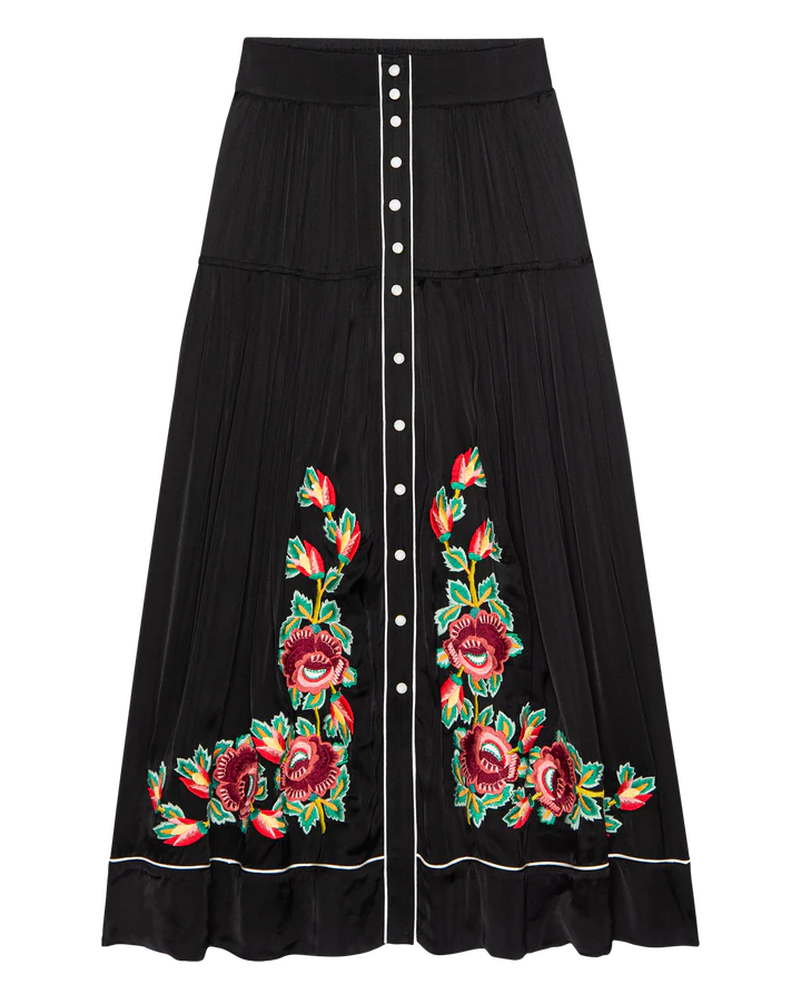 The Heirloom Rose Skirt - Black