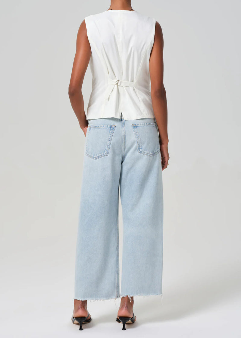 Ayla Raw Hem Crop- Sailor