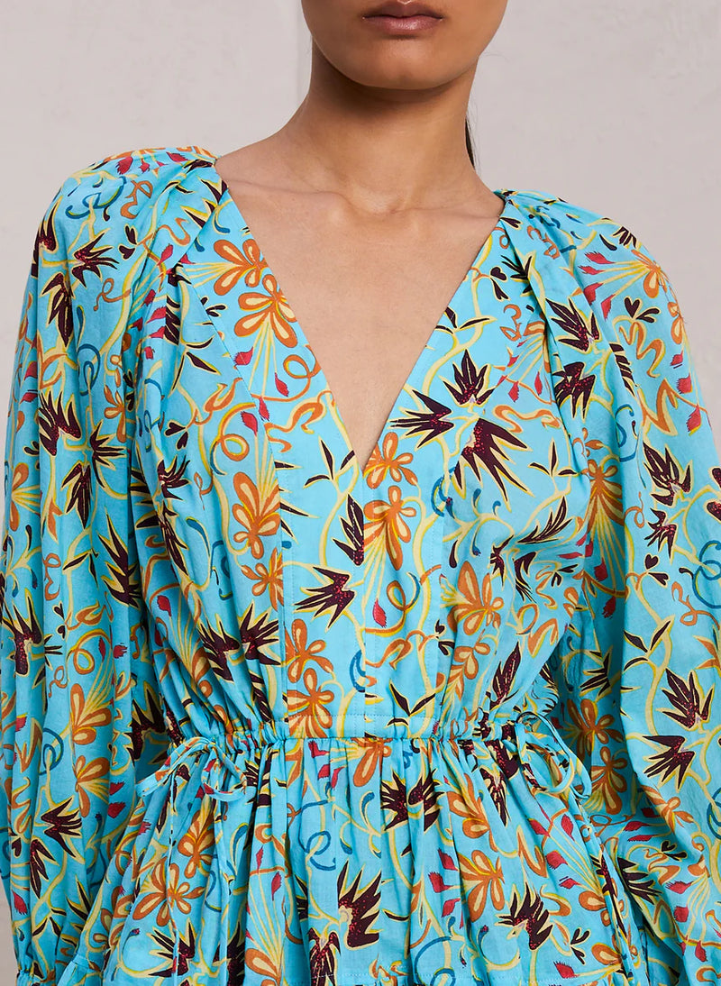 Sally Cotton Mini Dress - Grotto