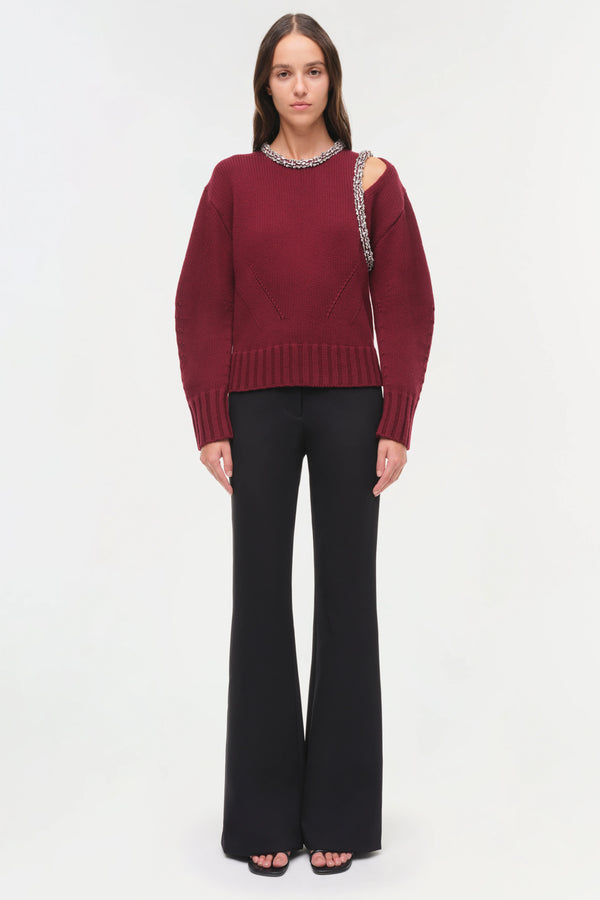 Monroe Embellished Pullover - Oxblood