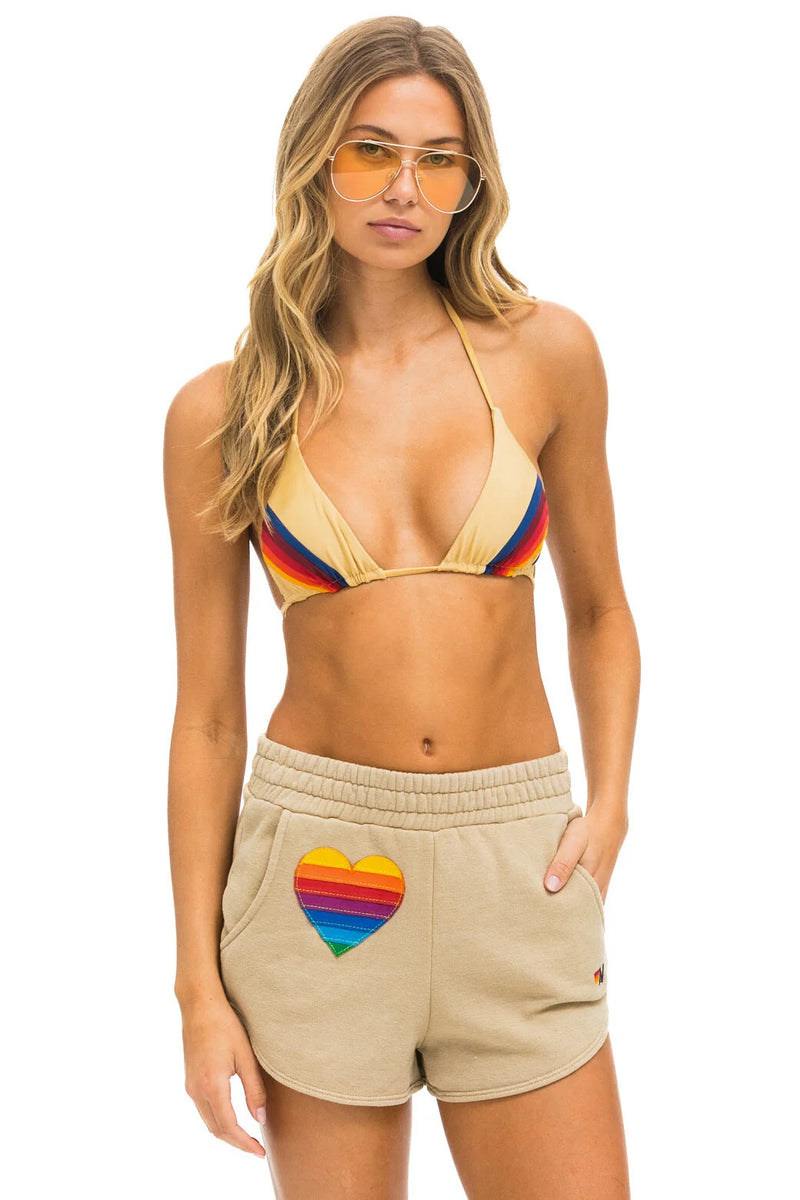 Rainbow Heart Short - Sand