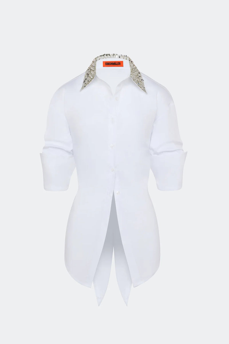 Loch Embellished Blouse - White