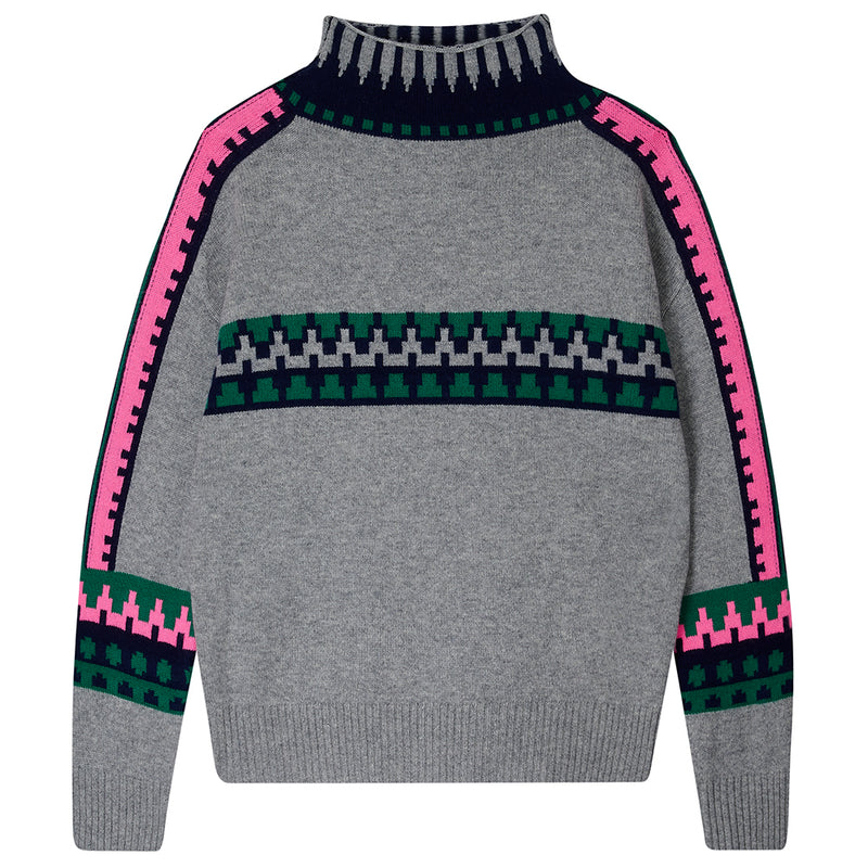 Fairisle Breton Knit- Grey