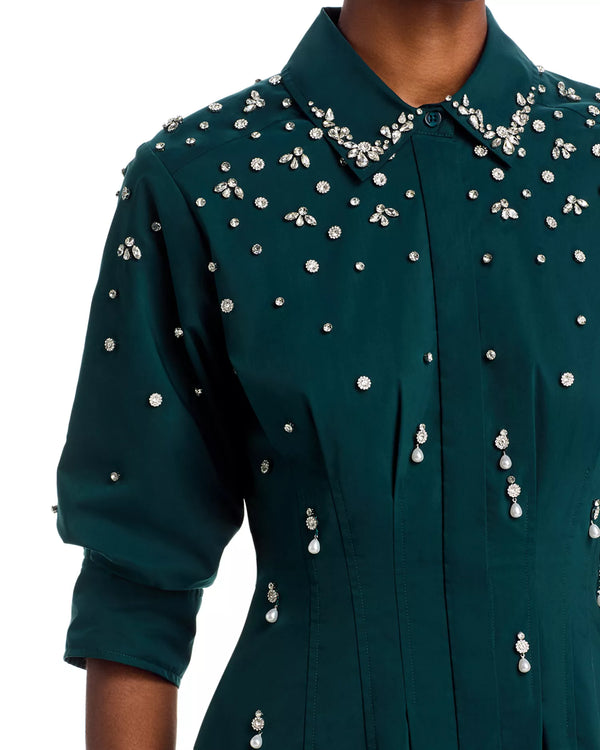 Jazz Embellished Dress - Emerald