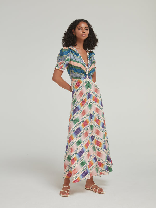 Lea Long Dress -  Hedgerow Chevron