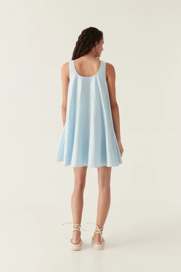 Asta Whipstitch Mini Dress - pale blue
