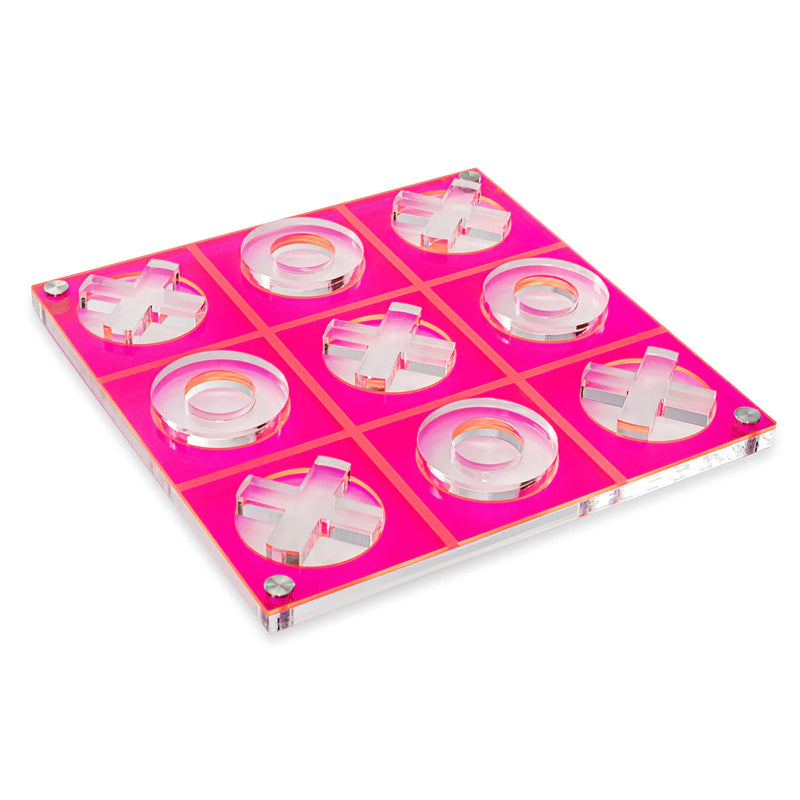 Luxe Tic Tac Toe Game - Neon Pink